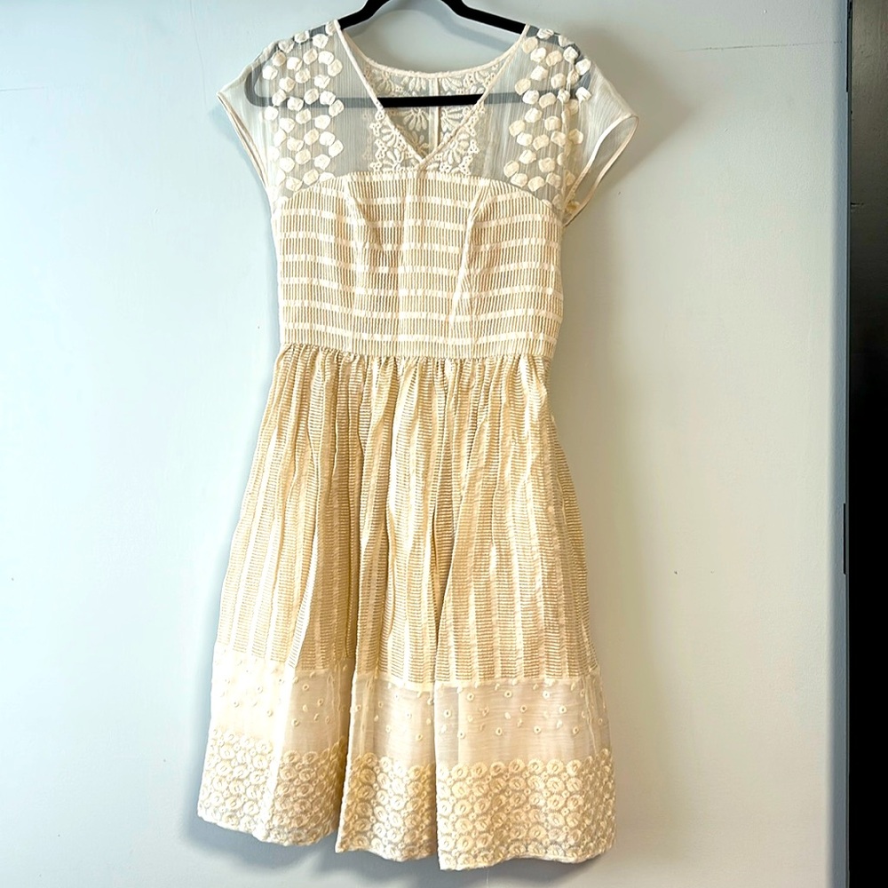 Anthropologie- Gorgeous ivory moulinette soeurs dress sold by Anthropologie
